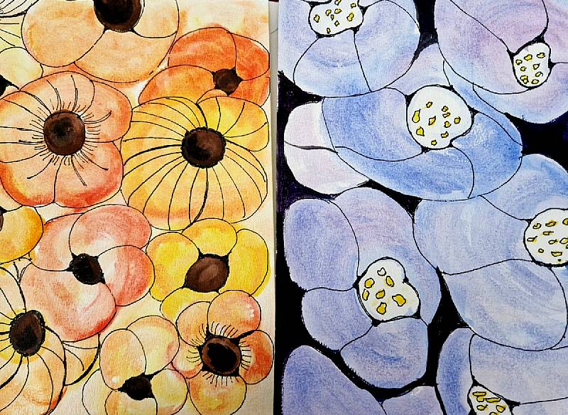 Taidepäiväkirja, kukat. Taidepäiväkirja – voimaannuttavaa maalaamista. Voimapuu
